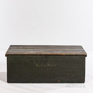 Green-painted Pine Blanket Chest