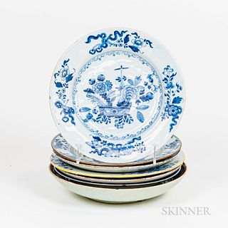 Seven Delft Blue and White Dishes