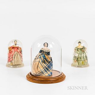 Three Domed Early Wood Dolls
