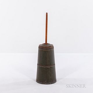 Country Green-painted Butter Churn