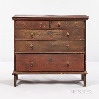 Federal-style Red-painted Chest of Drawers
