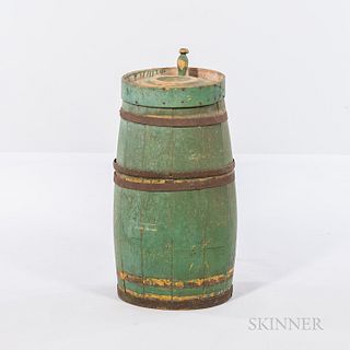 Country Blue-painted Butter Churn