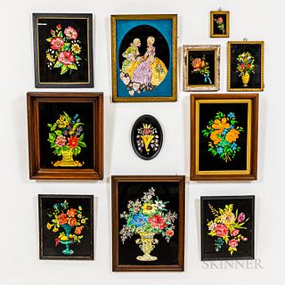 Group of Framed Tinsel Pictures