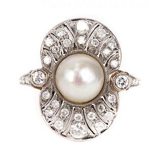 A Victorian Pearl and Diamond Ring
