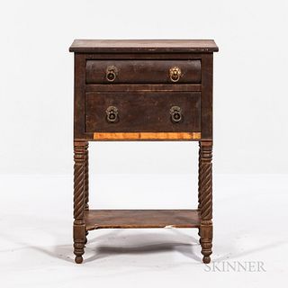 Classical Mahogany-veneered Two-drawer Stand