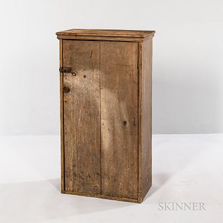 Country Small Gray-painted Cupboard