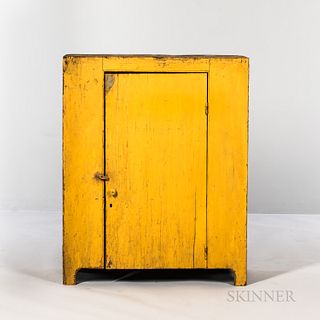Country Yellow-painted Cupboard