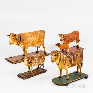 Four Cattle Pull-Toys