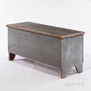 Gray/Blue-painted Blanket Chest