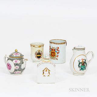 Five Pieces of Chinese Export Tableware