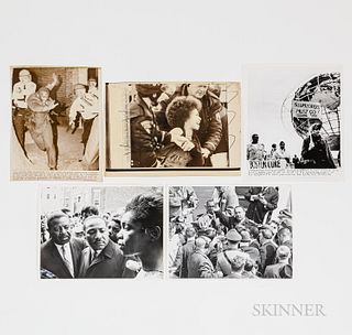 Two Associated Press Photos of Martin Luther King Jr. and Three Civil Rights Photos