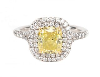 A Tiffany & Co Yellow Diamond "Soleste" Ring