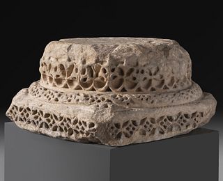 Caliphal column base, 10th century. 
White marble.