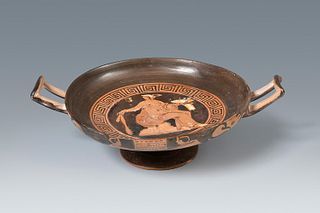Kylix of Magna Graecia, 4th century BC.
Ceramics.
Provenance: Private collection A. Alonso, Salamanca. Formed between 1960 and 1980. Purchased at Bonh