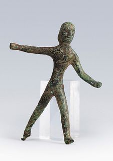 Etruscan figure from the 2nd century BC. 
Bronze. 
Measures: 3,5 cm.