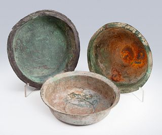 Set of three plates of legionaries; Rome, II-III centuries AD. 
Bronze.