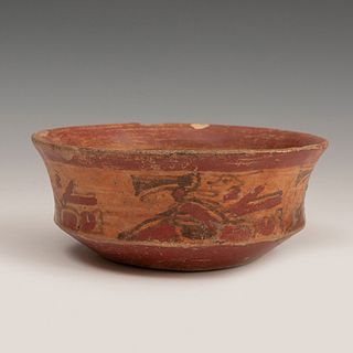 Mayan culture bowl; Copan, Honduras, 500-900 A.D. Polychrome ceramic.