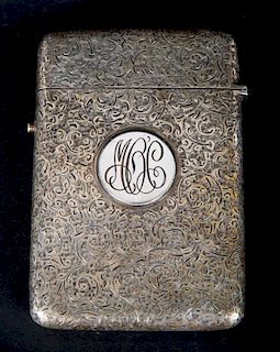 Victorian engraved silver cigarette case