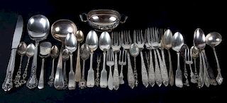 Assorted American & Continental silver flatware