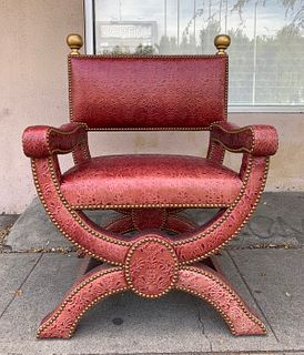 Nola Chair by Richard Shapiro in Red Leather