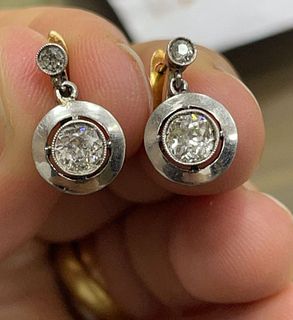 1.60ctw Diamonds & 18k Gold Earrings