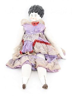 German china and cloth doll