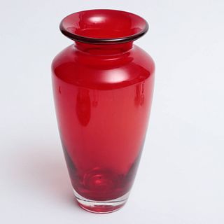 Murano Style Red Glass Vase
