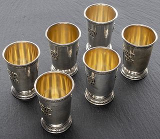 Zadok Judaica Silver Kiddush Cups, Set of 6