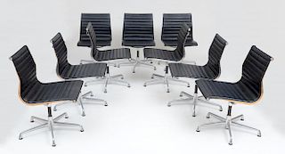 CHARLES AND RAY EAMES FOR HERMAN MILLER NINE ALUMINUM GROUP" CHAIRS"