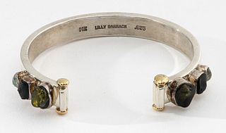 Lilly Barrack Silver/Gold Colored Stone Bracelet