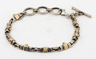 Christin Wolf 14K Gold & Silver Diamond Bracelet