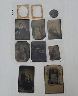 (11) Circa 1880-1900 Tin Types & Frames