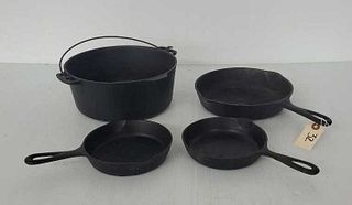 (4) Wagner Ware Cast Iron Cookware Pieces