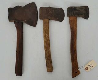 (3) Vintage Hatchets, 1 Is Stamped E.C. Simmons