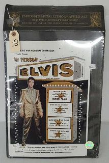 Embossed Metal Lithographed Elvis Presley Sign