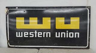 Vintage Tin Double Sided "Western Union" Sign