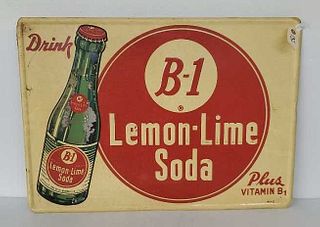 Tin Single Sided "B-1 Lemon-Lime Soda" Sign