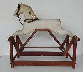 Antique Wooden Horse Glider Swing