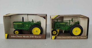 (2) 1/16 Scale Die Cast John Deere Toy Tractors