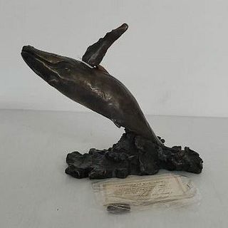 Bronze Humpback Whale Figurine by Mark Tompkins