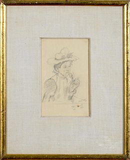 DAVID BURLIUK (1882-1967): PORTRAIT OF A LADY IN A HAT