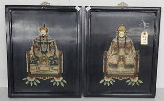 (2)Oriental Art Pieces Soapstone Emperor & Empress