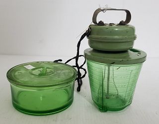 "Uranium" Depression Glass Electric Mixer & Bowl