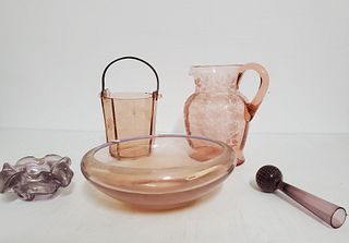 Lot of Pink Depression Glass Pieces