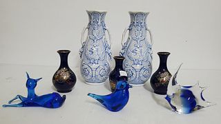 (5) Vintage Vases & (3) Art Glass Pieces
