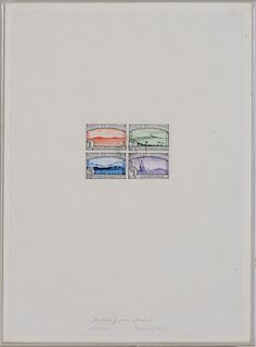 DONALD EVANS (1945-1977): FOUR POSTAGE STAMPS