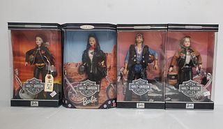 (4) Harley Davidson Barbie Collector Edition Dolls