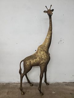 Hollow Brass Giraffe Statue