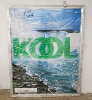 Framed Metal Double-Sided "Kool Cigarettes" Sign