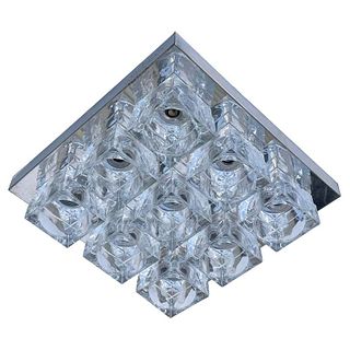 Gaetano Sciolari Nine-Light Glass Ceiling Light